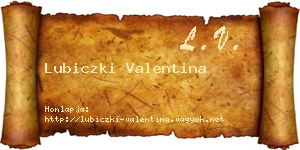 Lubiczki Valentina névjegykártya